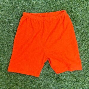 Vintage Orange Red Terry Cloth Shorts
